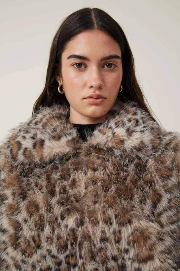 Cotton On Jackets Mimi Faux Fur Jacket Leopard 8211 Women
