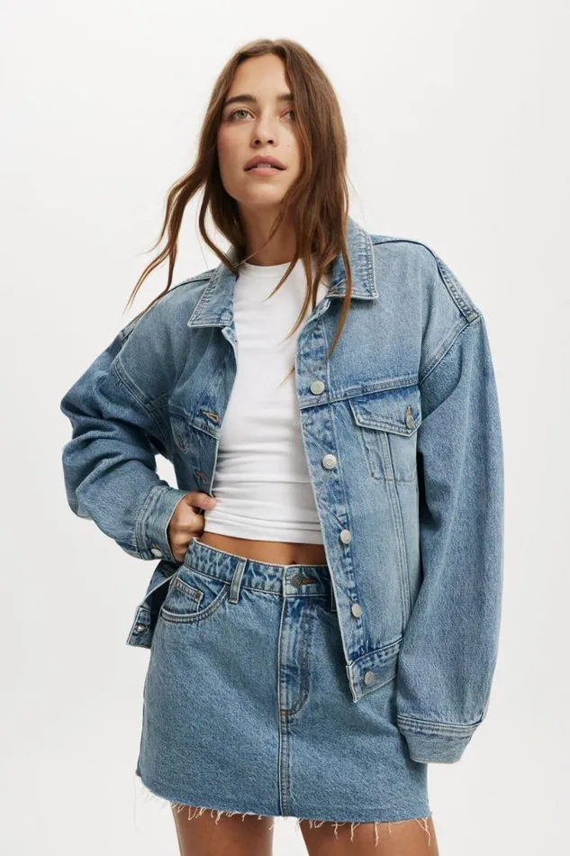 Cotton On Jackets Original Denim Jacket Sunset Blue 8211 Women