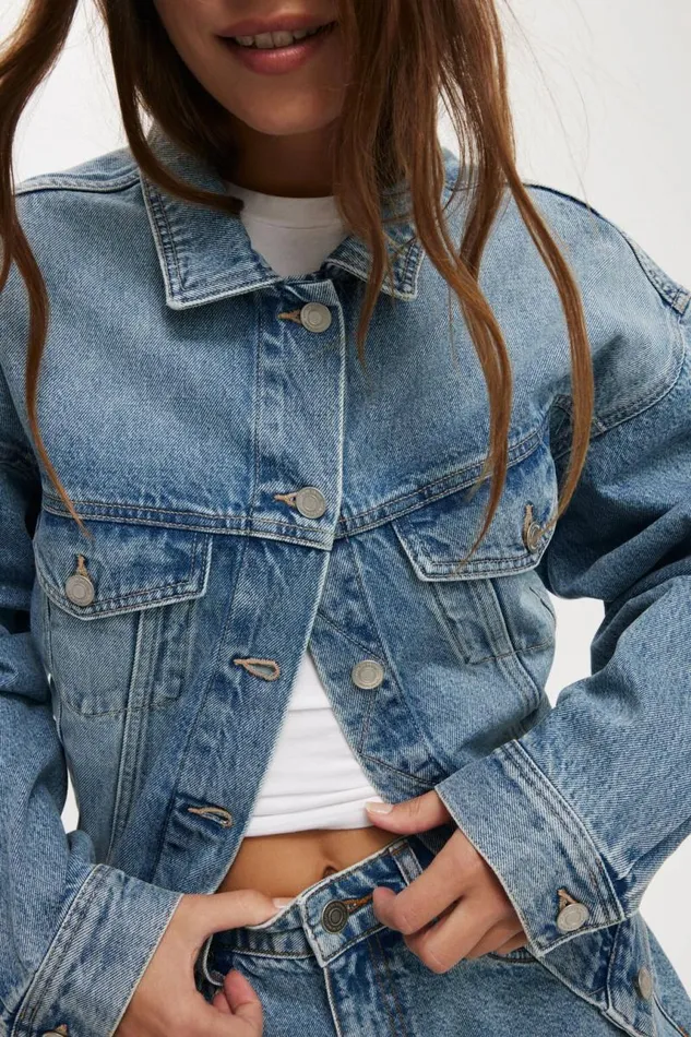 Cotton On Jackets Original Denim Jacket Sunset Blue 8211 Women
