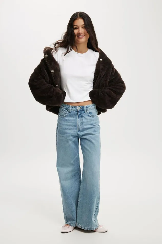 Cotton On Jackets Teddy Bomber Jacket Brown 8211 Women