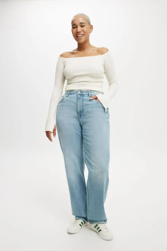 Cotton On Jeans Curvy Stretch Straight Jean Cloud Blue 8211 Women