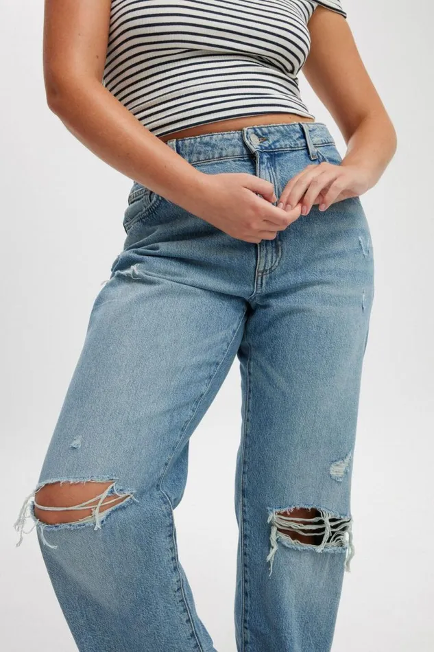 Cotton On Jeans Original Straight Jean Lake Blue Rips 8211 Women Cotton On Jeans Original Straight Jean Lake Blue Rips 8211 Women