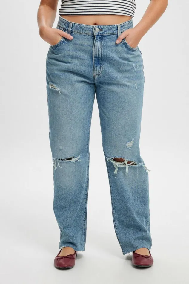 Cotton On Jeans Original Straight Jean Lake Blue Rips 8211 Women Cotton On Jeans Original Straight Jean Lake Blue Rips 8211 Women