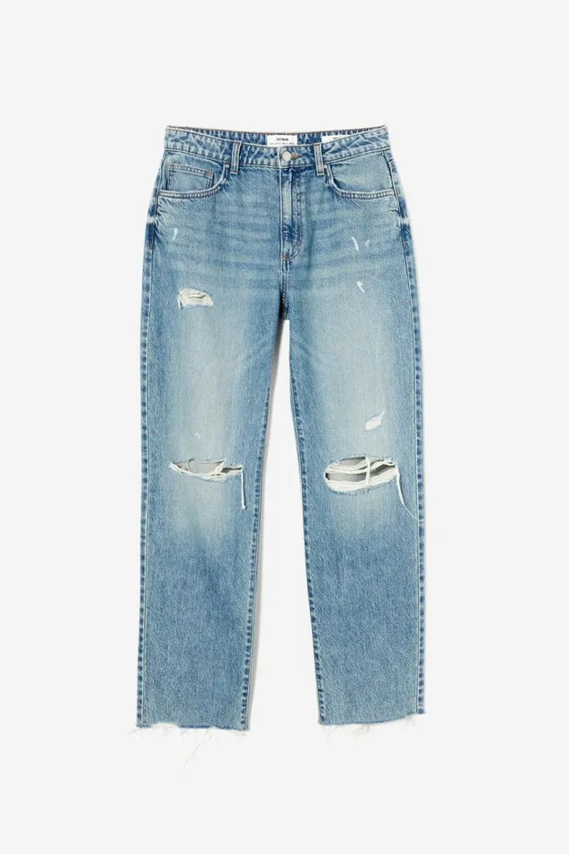 Cotton On Jeans Original Straight Jean Lake Blue Rips 8211 Women Cotton On Jeans Original Straight Jean Lake Blue Rips 8211 Women