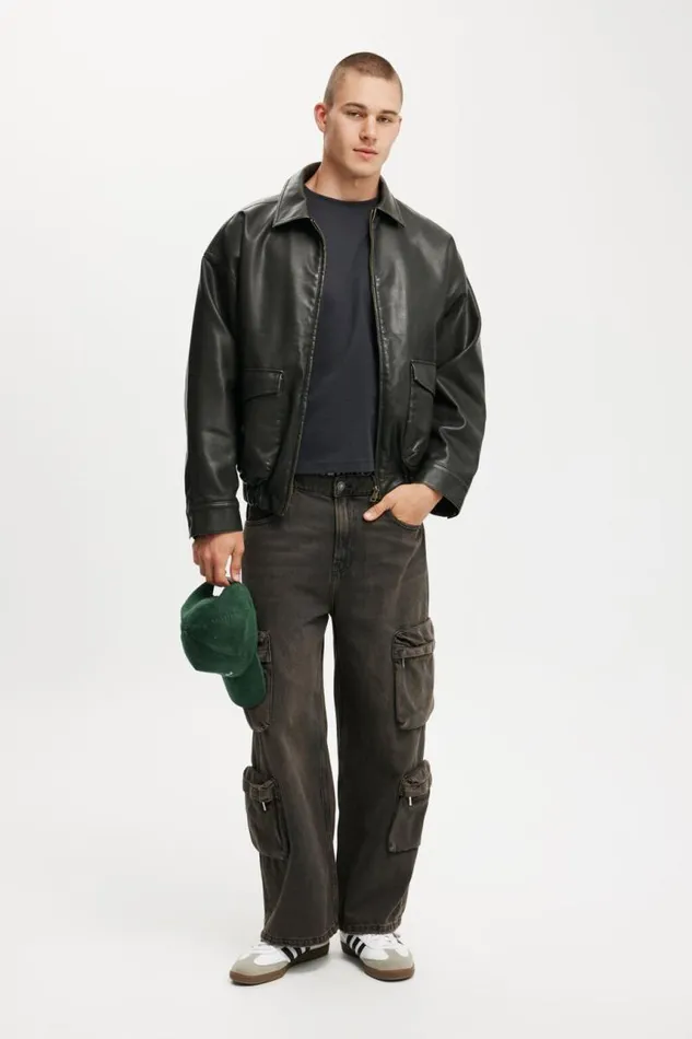 Cotton On Jeans Super Baggy Jean Cargo Downtown Black 8211 Men
