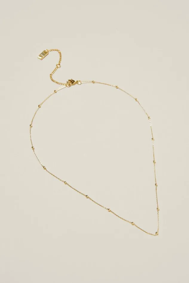 Cotton On Jewelry Fine Chain Necklace Gold Plated Fine Satellite 8211 Women