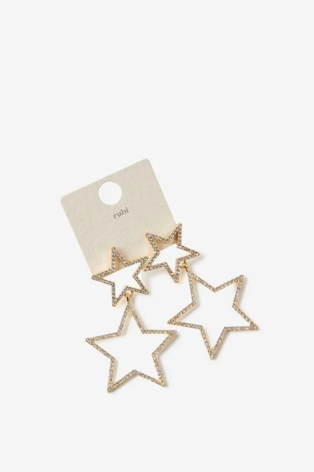 Cotton On Jewelry Mid Charm Earring Up Gold Diamante Stars 8211 Women Cotton On Jewelry Mid Charm Earring Up Gold Diamante Stars 8211 Women