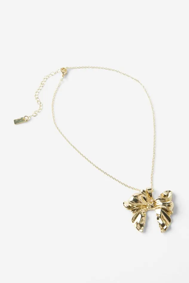 Cotton On Jewelry Pendant Necklace Up Large Gold Bow 8211 Women