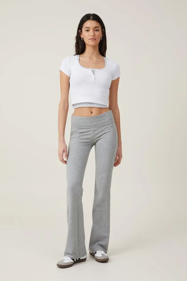 Cotton On Pants Bella Bootleg Pant Grey Marle 8211 Women