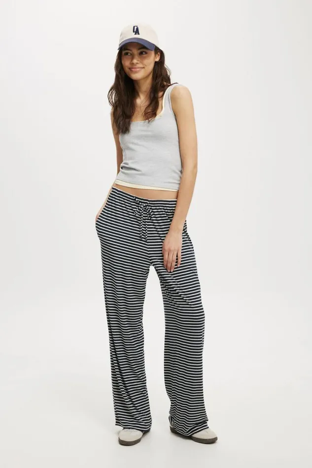 Cotton On Pants Blair Wide Leg Pant Nakia Stripeink Navy 8211 Women