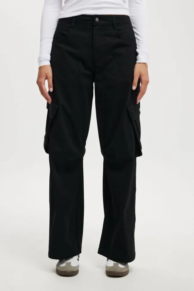 Cotton On Pants Cody Baggy Cargo Pant Black 8211 Women