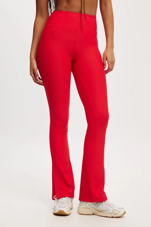 Cotton On Pants Fleece Lined Split Leg Flare Raspberry 8211 Women