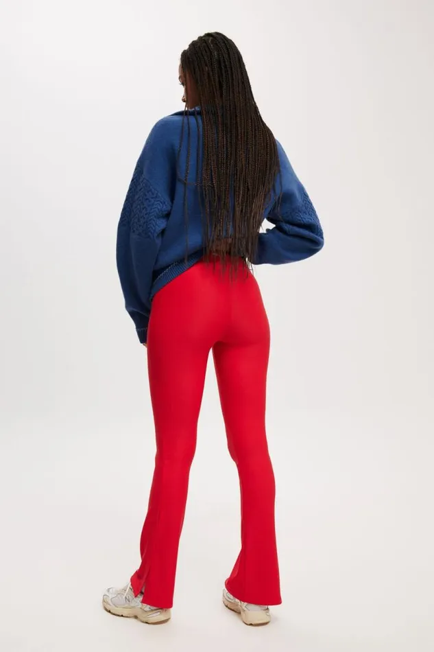 Cotton On Pants Fleece Lined Split Leg Flare Raspberry 8211 Women