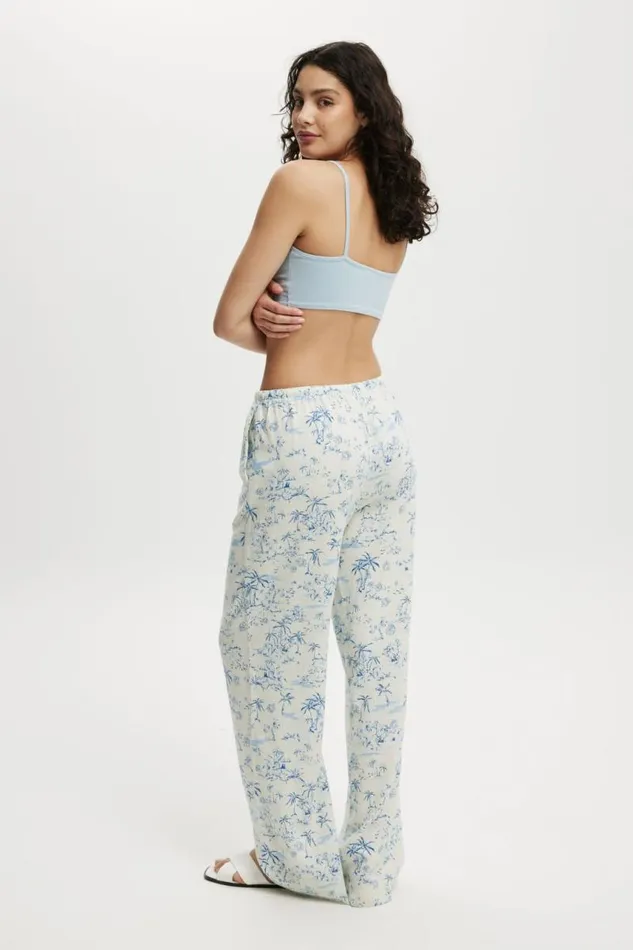 Cotton On Pants Haven Wide Leg Pant Tropical Toileblue 8211 Women