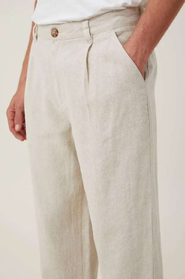Cotton On Pants Linen Pleat Pant Oatmeal 8211 Men Cotton On Pants Linen Pleat Pant Oatmeal 8211 Men