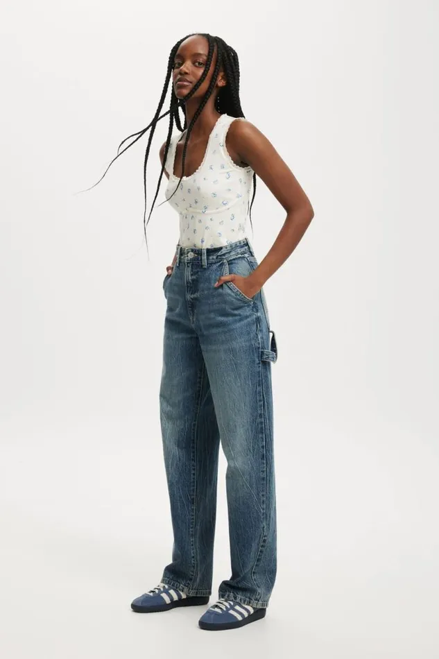 Cotton On Pants Loose Straight Jean Blue Duskcarpenter 8211 Women