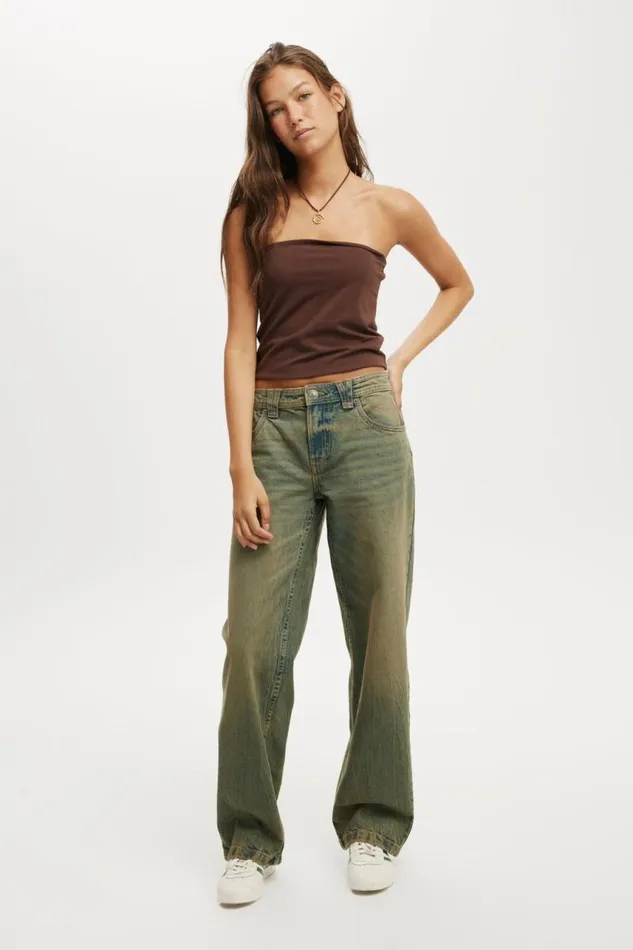 Cotton On Pants Low Rise Straight Jean Cliff Bluestitch 8211 Women