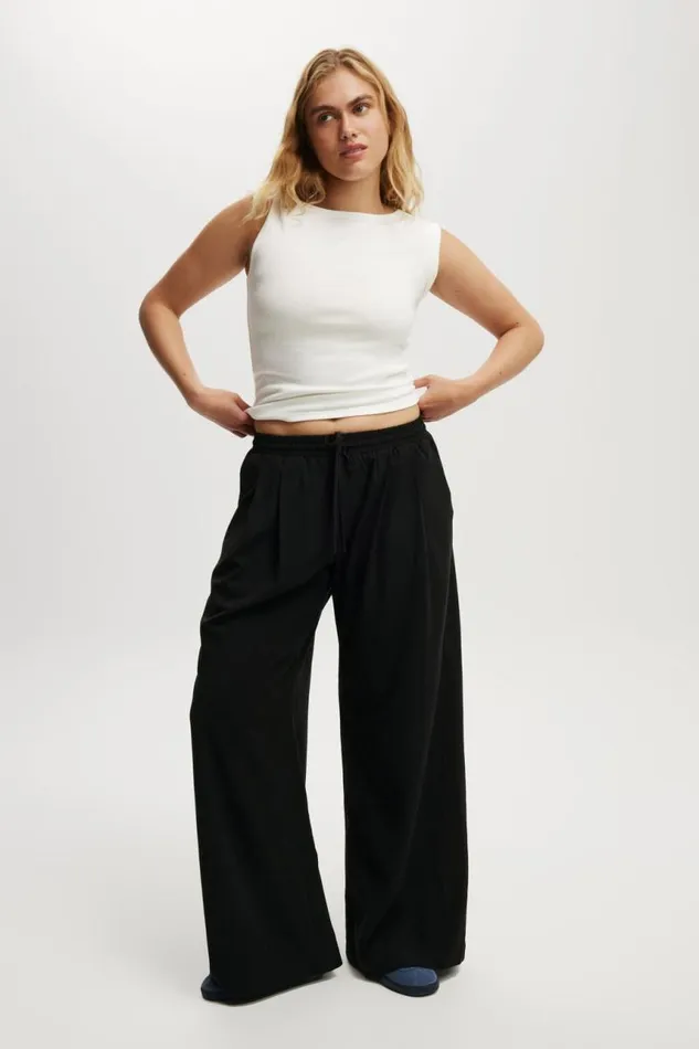 Cotton On Pants Luis Pull On Suiting Pant Black Pinstripe 8211 Women