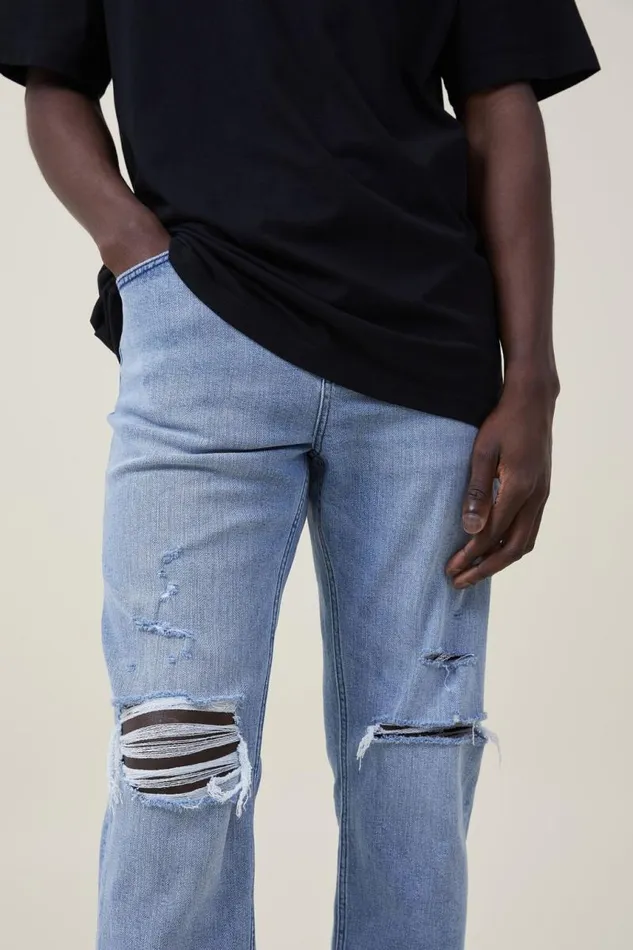 Cotton On Pants Relaxed Tapered Jean Surf Blue Ripped 8211 Men Cotton On Pants Relaxed Tapered Jean Surf Blue Ripped 8211 Men