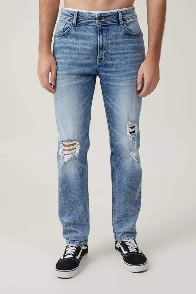 Cotton On Pants Slim Straight Jean West Blue Ripped 8211 Men Cotton On Pants Slim Straight Jean West Blue Ripped 8211 Men