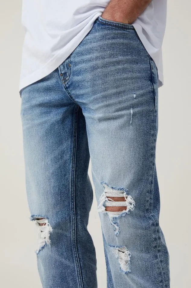 Cotton On Pants Slim Straight Jean West Blue Ripped 8211 Men Cotton On Pants Slim Straight Jean West Blue Ripped 8211 Men