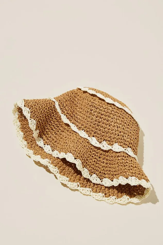 Cotton On ScarvesBeaniesandHats Emme Straw Bucket Hat Natural 8211 Women Cotton On ScarvesBeaniesandHats Emme Straw Bucket Hat Natural 8211 Women