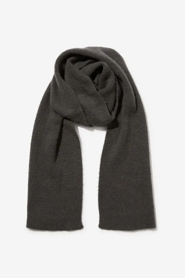 Cotton On ScarvesBeaniesandHats Fluffy Yarn Scarf Charcoal 8211 Women