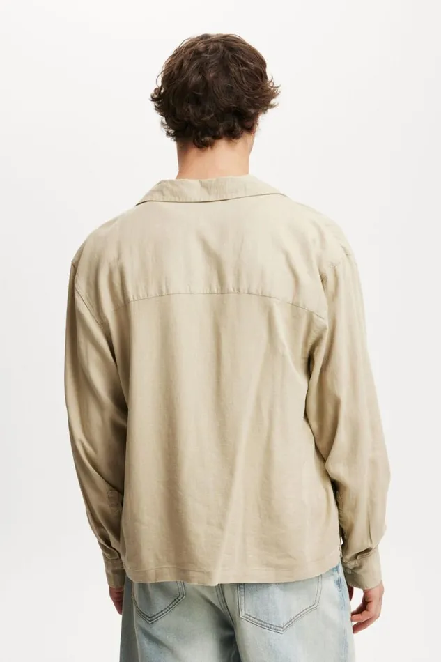 Cotton On Shirts and Polos Old Town Long Sleeve Shirt Taupe 8211 Men