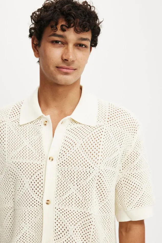 Cotton On Shirts and Polos Pablo Short Sleeve Shirt Cream Pattern 8211 Men Cotton On Shirts and Polos Pablo Short Sleeve Shirt Cream Pattern 8211 Men
