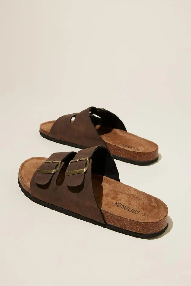Cotton On Shoes Double Buckle Sandal Dark Chocolate 8211 Men Cotton On Shoes Double Buckle Sandal Dark Chocolate 8211 Men