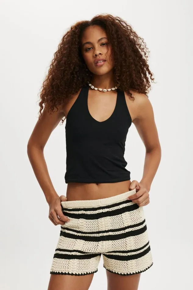 Cotton On Shorts Crochet Short Porcelain Stripe 8211 Women