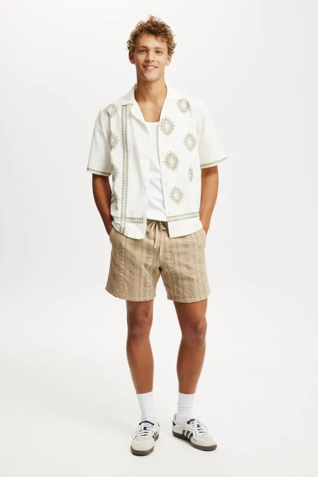 Cotton On Shorts Easy Short Taupe Vertical Braid 8211 Men