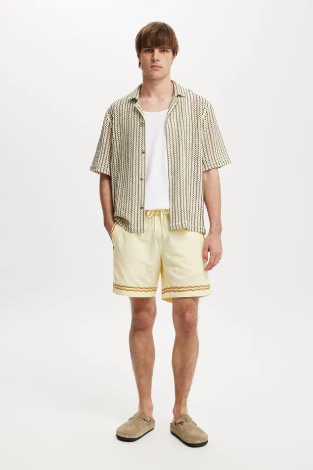 Cotton On Shorts Elevated Easy Short Lemon Border 8211 Men