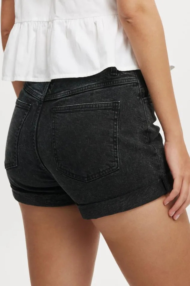 Cotton On Shorts High Rise Classic Stretch Denim Short Graphite Black 8211 Women Cotton On Shorts High Rise Classic Stretch Denim Short Graphite Black 8211 Women