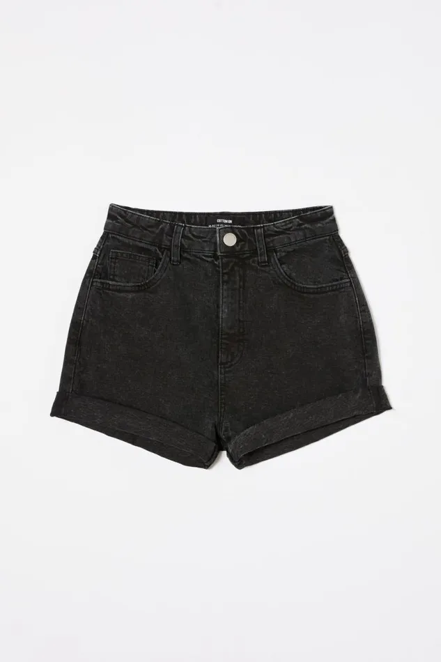 Cotton On Shorts High Rise Classic Stretch Denim Short Graphite Black 8211 Women Cotton On Shorts High Rise Classic Stretch Denim Short Graphite Black 8211 Women