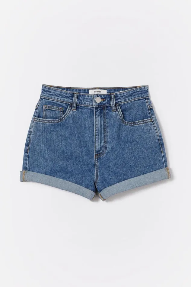 Cotton On Shorts High Rise Classic Stretch Denim Short Sea Blue 8211 Women Cotton On Shorts High Rise Classic Stretch Denim Short Sea Blue 8211 Women