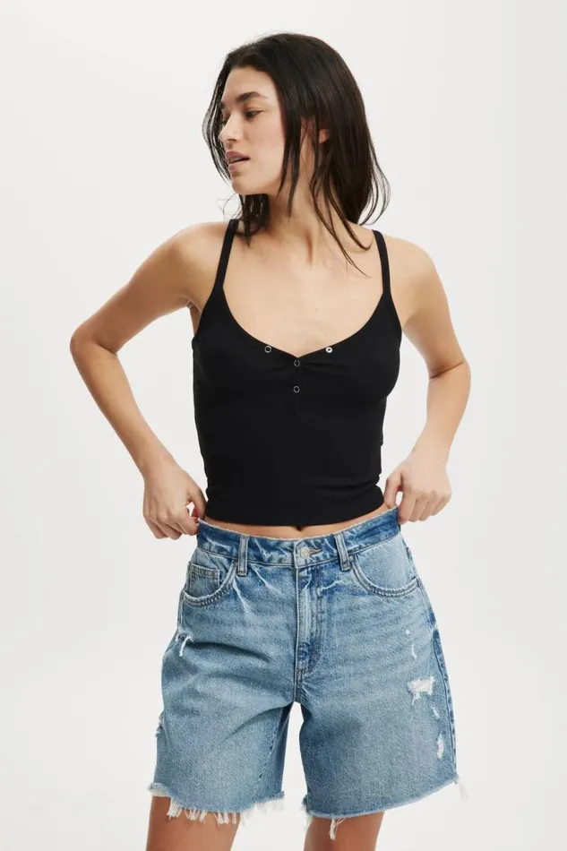 Cotton On Shorts Relaxed Denim Short Blue Haze Rip 8211 Women