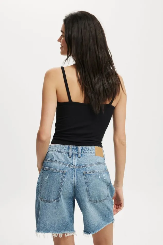 Cotton On Shorts Relaxed Denim Short Blue Haze Rip 8211 Women