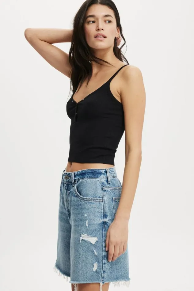 Cotton On Shorts Relaxed Denim Short Blue Haze Rip 8211 Women