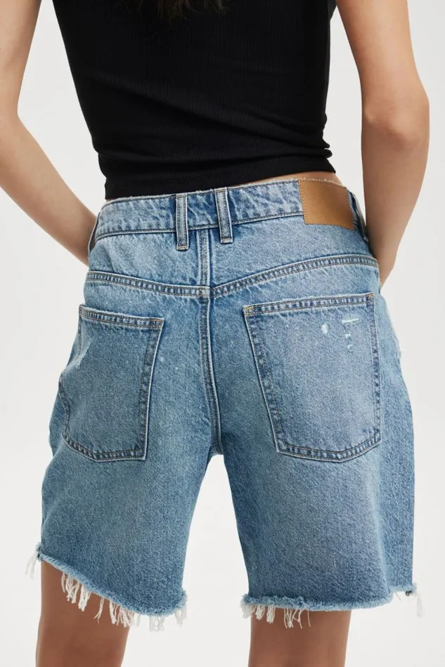 Cotton On Shorts Relaxed Denim Short Blue Haze Rip 8211 Women