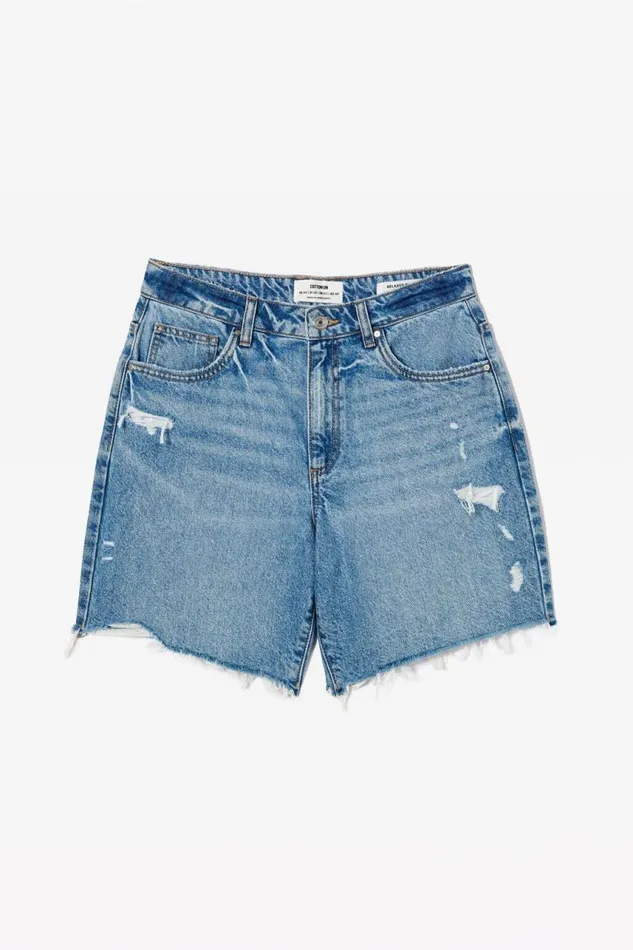 Cotton On Shorts Relaxed Denim Short Blue Haze Rip 8211 Women