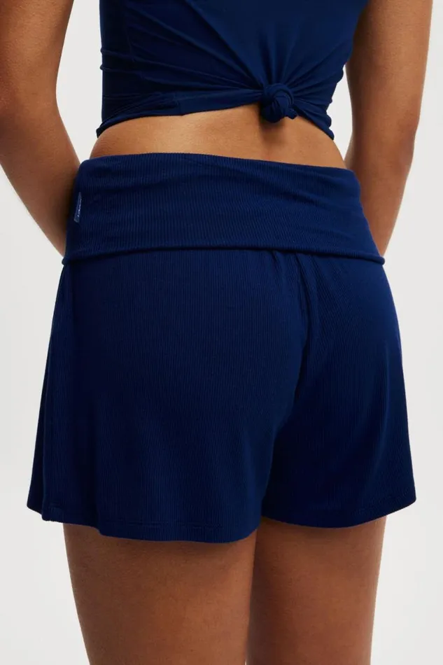 Cotton On Shorts Sleep Recovery Roll Waist Short Voyage Blue 8211 Women Cotton On Shorts Sleep Recovery Roll Waist Short Voyage Blue 8211 Women