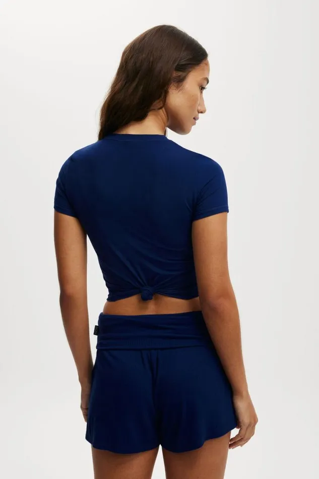 Cotton On Shorts Sleep Recovery Roll Waist Short Voyage Blue 8211 Women Cotton On Shorts Sleep Recovery Roll Waist Short Voyage Blue 8211 Women
