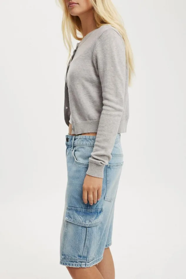 Cotton On Shorts Super Baggy Cargo Denim Jort Cloud Blue 8211 Women