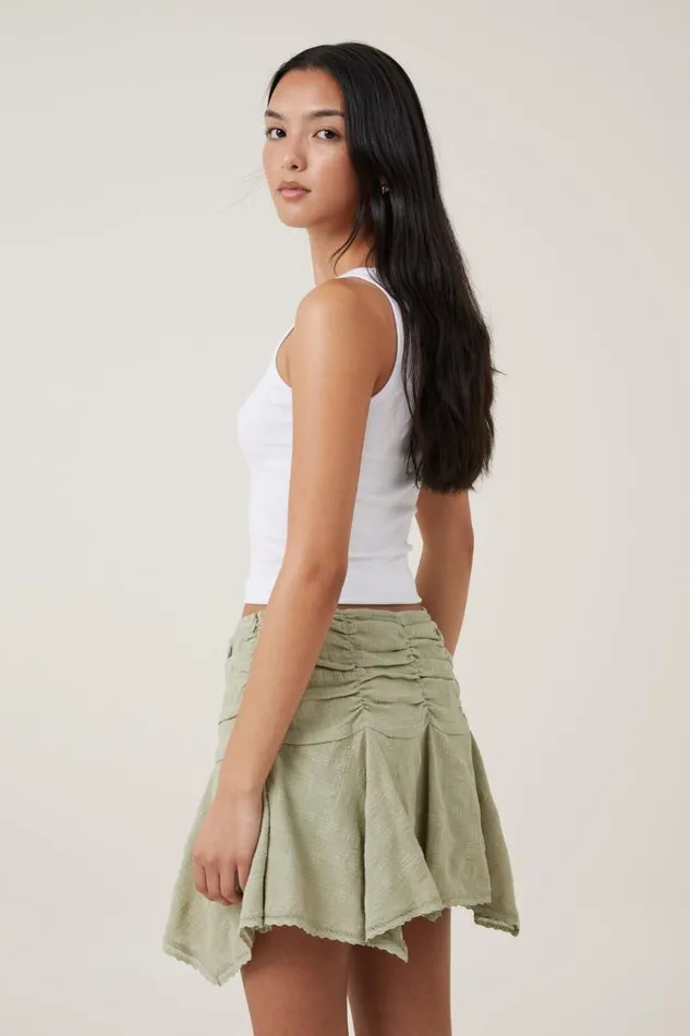 Cotton On Skirts Millie Hanky Hem Mini Skirt Desert Sage 8211 Women