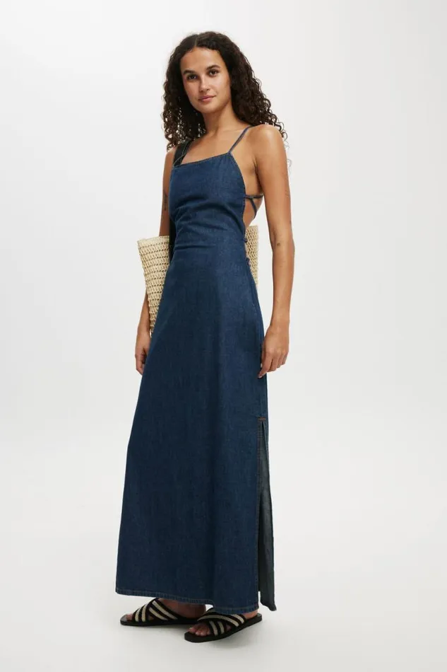 Cotton On Skirts Tate Denim Maxi Dress Mistic Blue 8211 Women