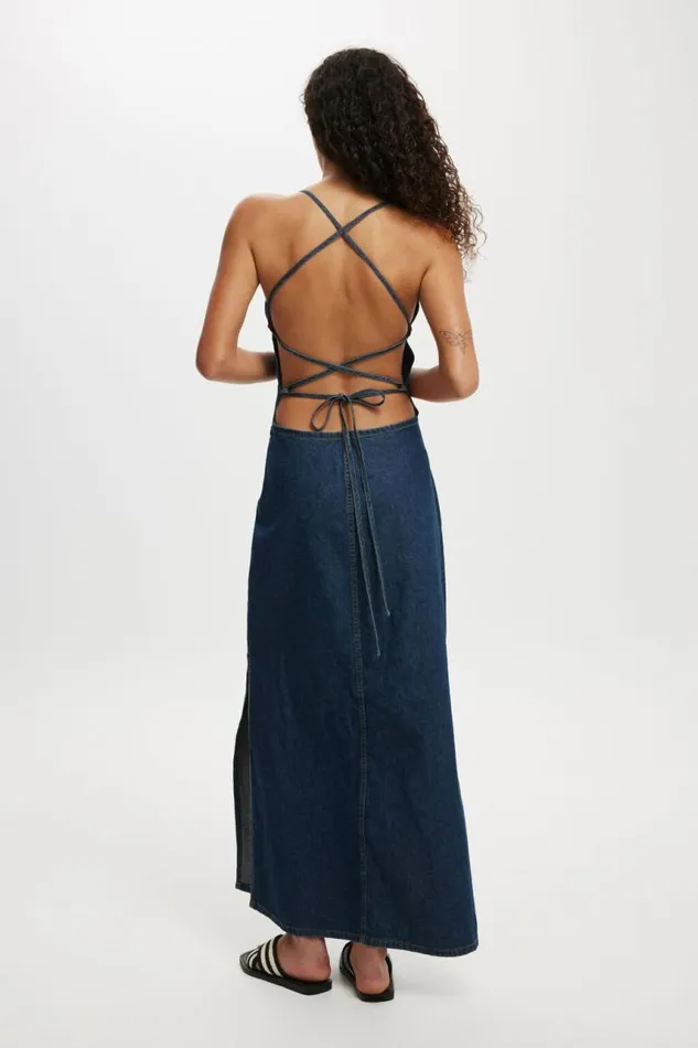 Cotton On Skirts Tate Denim Maxi Dress Mistic Blue 8211 Women