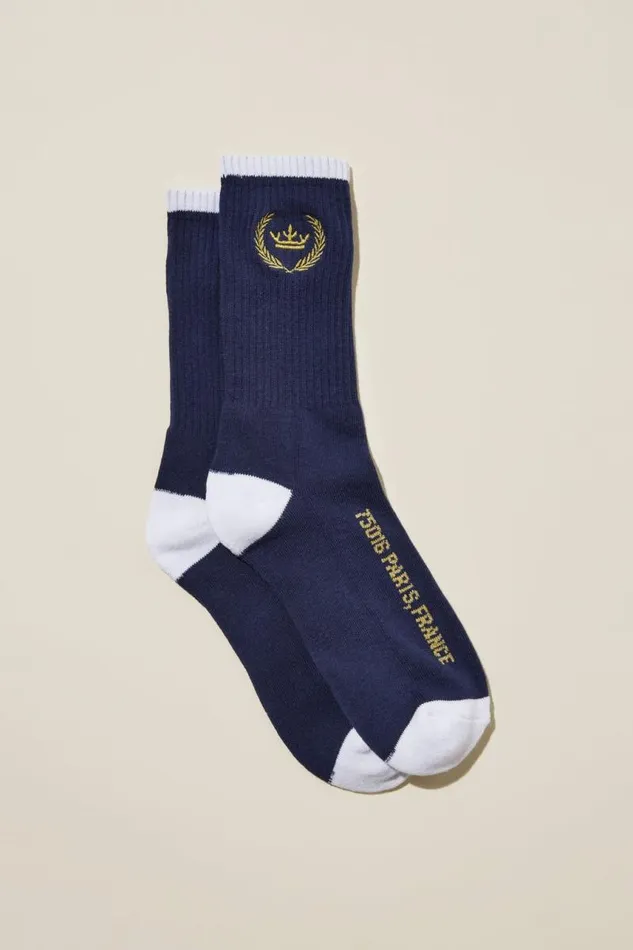 Cotton On Socks and Underwear Graphic Sock Navygoldcrest 8211 Men