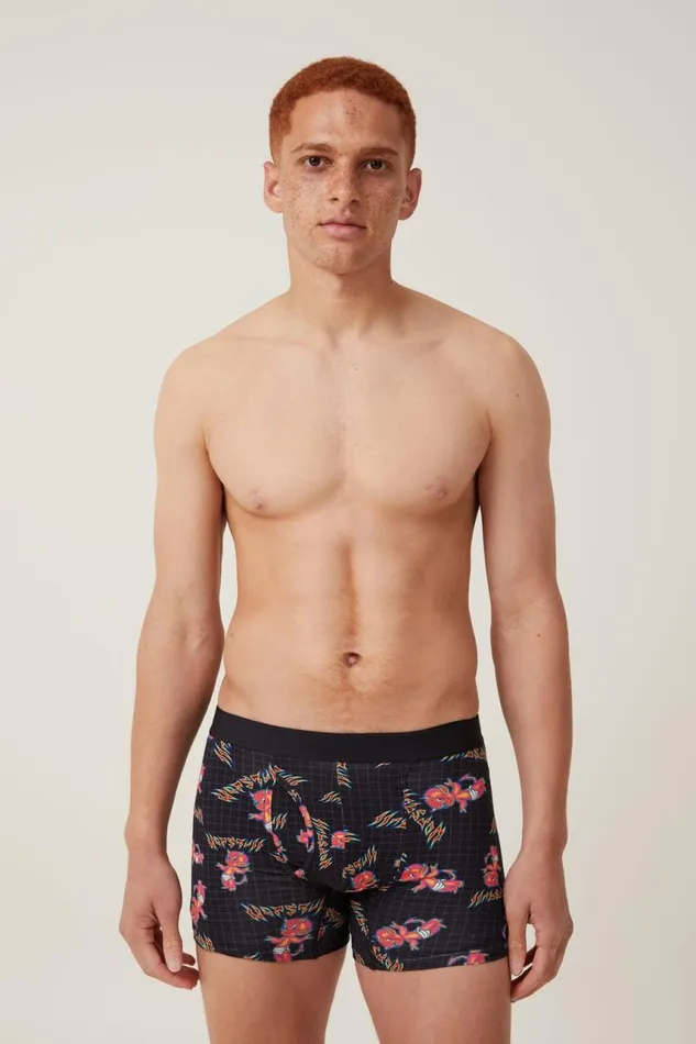 Cotton On Socks and Underwear Mens Special Edition Trunks Lcn Uni Blackhot Stuff Chrome 8211 Men