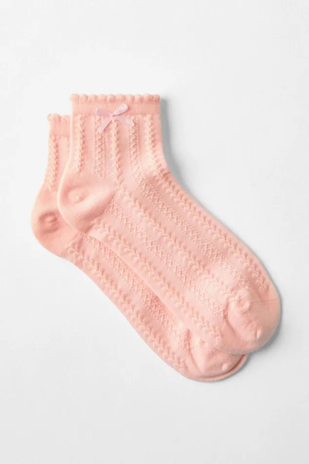 Cotton On Socks Frill Pointelle Ankle Sock Pink 8211 Women